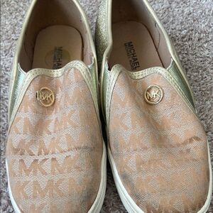 Michael Kors Kids Gold Slip-On Shoes